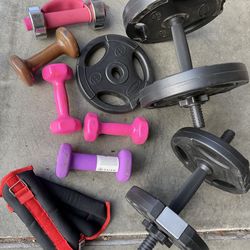Dumbbells & Barbell Set with Weights – Home Gym
