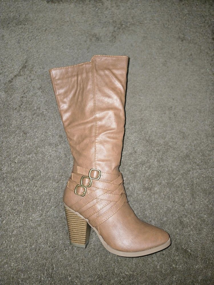 Tan High Heels Boots