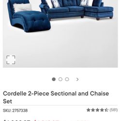 Navy Blue American Signature Furniture Sectional 