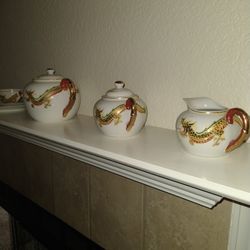 Vintage Lithopane China Complete Tea Set
