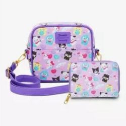 Loungefly Hello Kitty And Friends Hearts Crossbody Bag & Wallet Set
