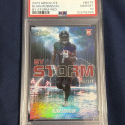 POP 1 2023 Bijan Robinson By Storm Red /100 PSA 10