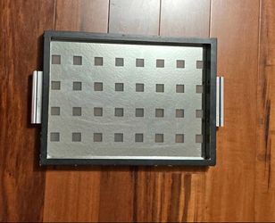 Mirror Glass Black Tray 12x16