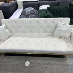 Reversible Sleeper Sofa Bed,73'' Velvet Modern Futon Small Couch Tufted Upholstered Furniture for Living Room