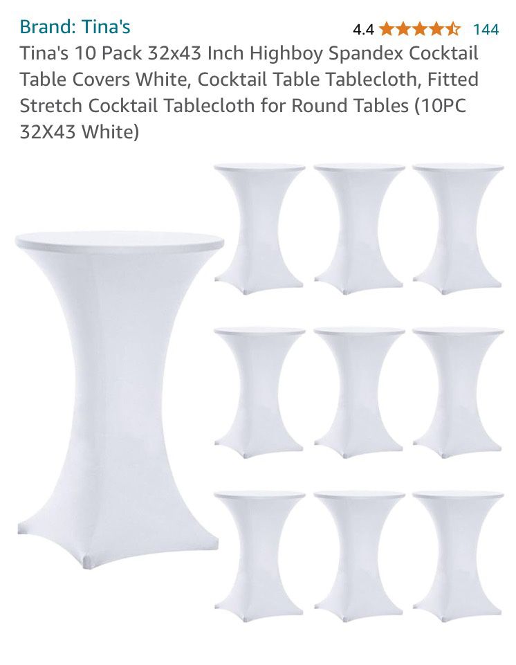 32”x43” Highboy Cocktail Tablecloths (10 Pack)