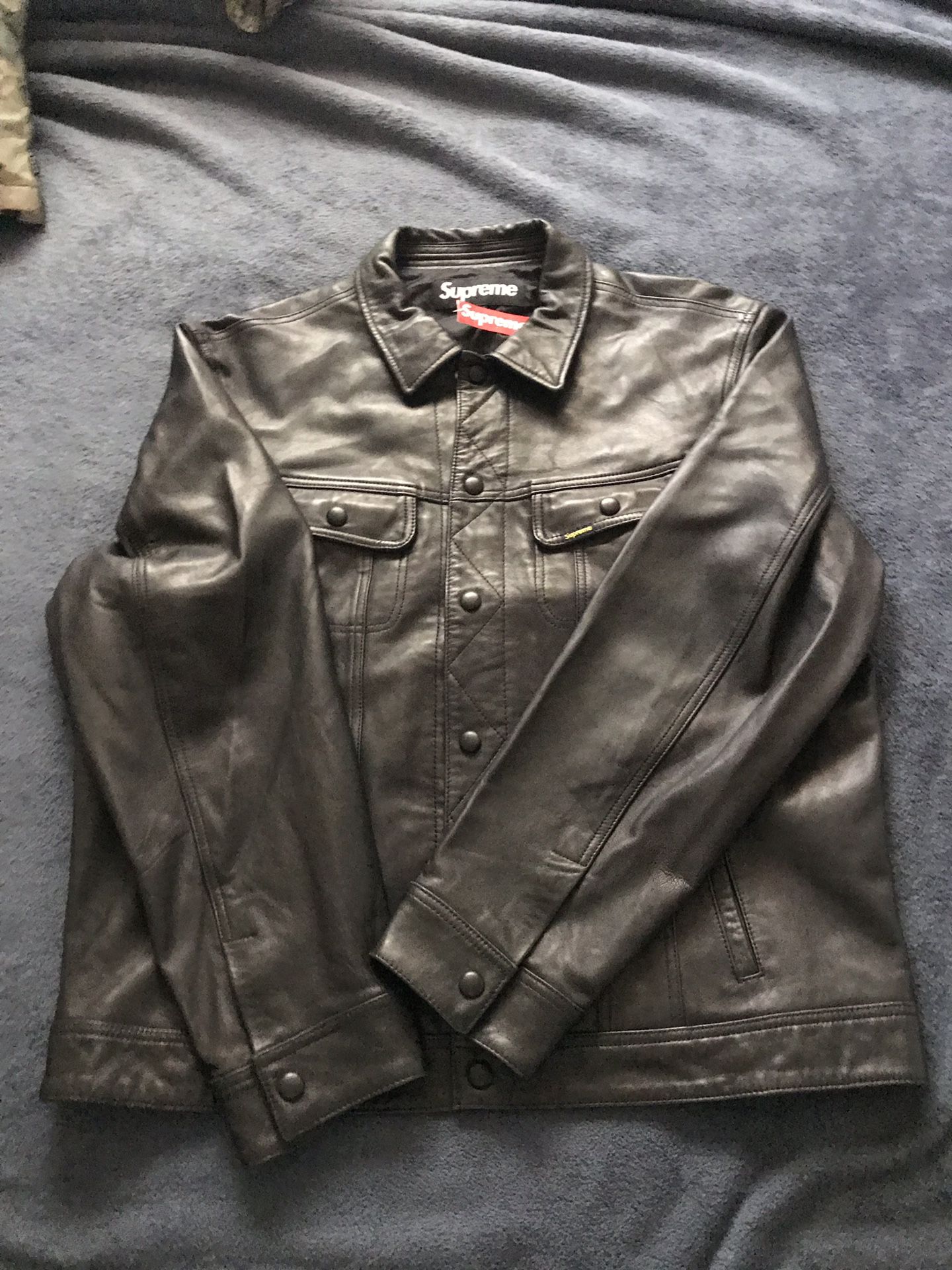 Supreme Leather Trucker Jacket BNWT for Sale in Los Angeles, CA