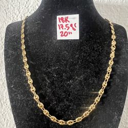 18K Yellow Gold Chain For Wedding 17.5Gr 20 Inches Long 