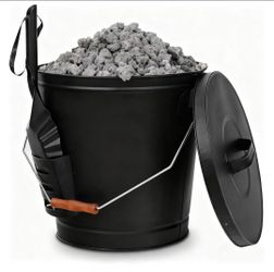 ZENY 5 Gallon Fireplace Ash Bucket with Lid and Shovel Black Metal Ash Pail
Metal Ash Bucket Aet for Fireplaces, Wood Stoves and Fire Pits, Includes L