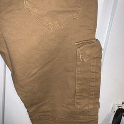 Men’s Ribbed Cargo  Khaki Pants
