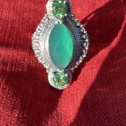 Sterling Silver Green Onyx Ring