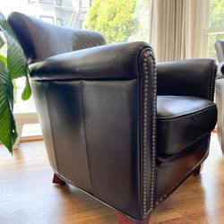 Used pottery barn leather chair sale