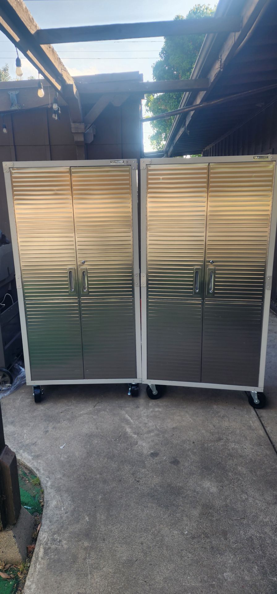 2 metal storage cabinets