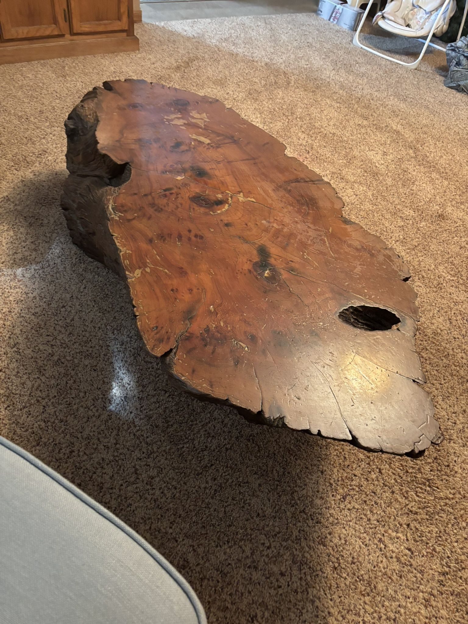 Redwood Tree Stump Coffee Table