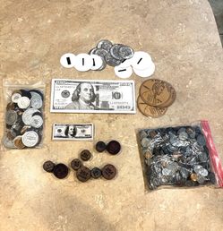 Play money set, Coin, Bill, stamp, magnet-math, classroom, teacher, shopping, store