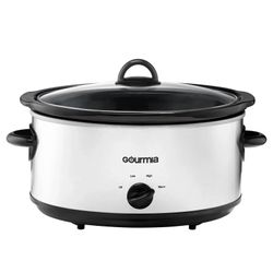 Gourmia 6 Qt Manual Slow Cooker with 3 Heat Settings White