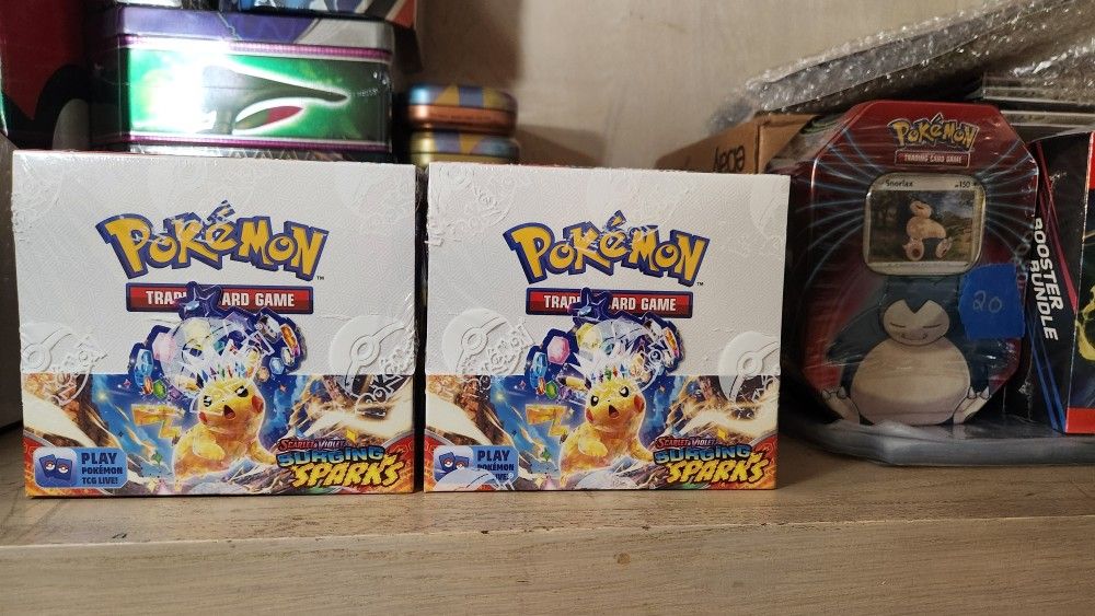 New Pokemon Surging Sparks For Trade Sword & Shield Booster Boxes In Hand Pre Release