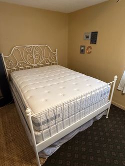Costco Langly Plush PossturePedic Queen bed and frame.