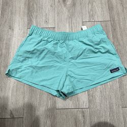 Patagonia Nylon Baggies Shorts Womens  Medium  Blue Hiking Running Swim casual 