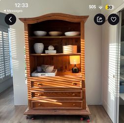 Beautiful,  Large solid wood hutch!