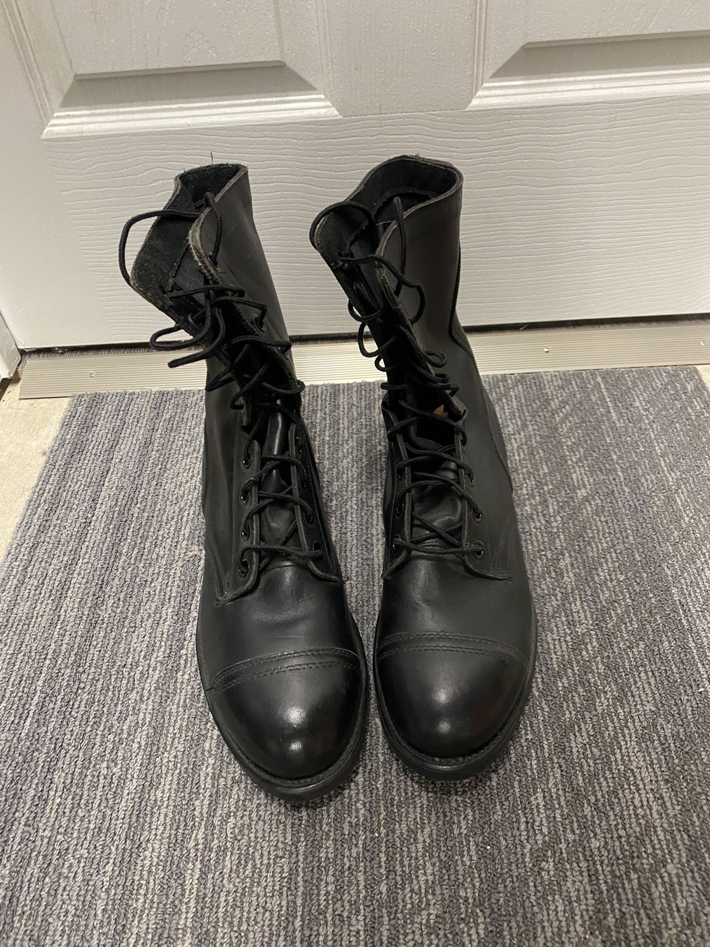 Military Ansi Z41-1983/75 Men’s 10 R Black Leather steel toe boots