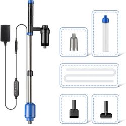 New-bedee Aquarium Vacuum Gravel Cleaner 6 in 1 Multifunctional 24W Waterproof Fish Tank Gravel Cleaner Vacuum for Water Changer, Sand Wash Algae Clea