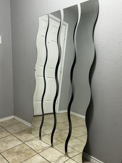 4piece wavy strip mirrors