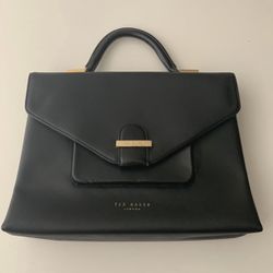 Ted Baker London Black Saffiano Leather Satchel