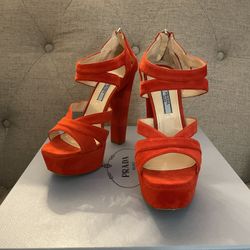 Authentic Prada Red Heels Size 37