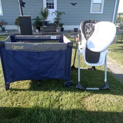 Playpen And High Chair 