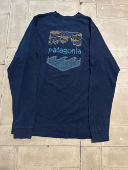 Patagonia recycled cotton graphic long sleeve shirt size small
