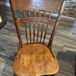 4 Solid Oak Chairs 