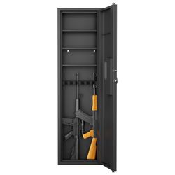 53 Passwod Touch Panel In-Wall Safe,Hidden Wall Gun Safe for Rifles with Adjustable Shelves,Assembled Storage Multifunctional Wall Safe for Firearm an