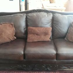 Brand New Leather Couch Set With Coffee Table~