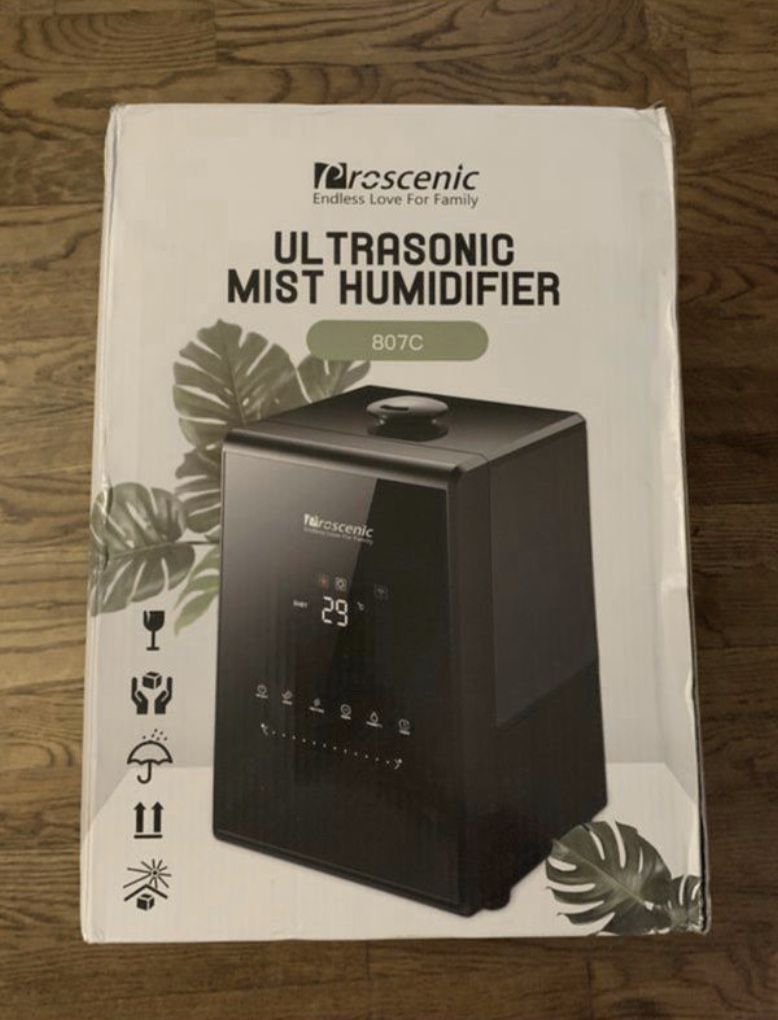 Proscenic 807C Humidifiers with App & Alexa Control, Warm and Cool Mist, Customized Humidity, 7 Adjustable, Baby Mode, 5.5L Large Capacity Vaporizer