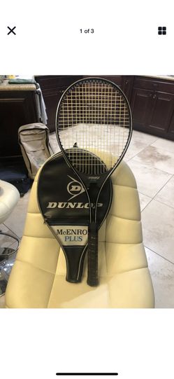 DUNLOP McENROE PLUS MIDSIZE ALUMINUM TENNIS RACKET WITH COVER
