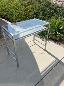 Free metal and glass computer table
