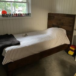 RUSTIC BED FRAME BARELY USED
