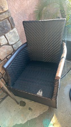 2-Dark Brown Wicker Outdoor Patio Chair
