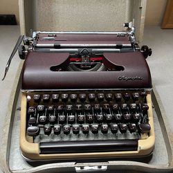 Olympia SM3 Burgundy and Yellow Typewriter