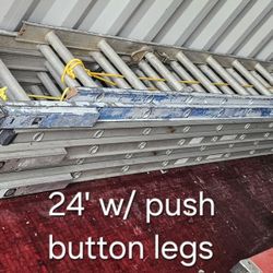 24' ladders w/push button spring loaded legs 