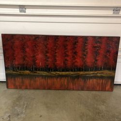Large Red Tree Wall Art