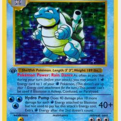 First Edition Pokémon Card Blastoise 2/102 Shadowless Base Set 