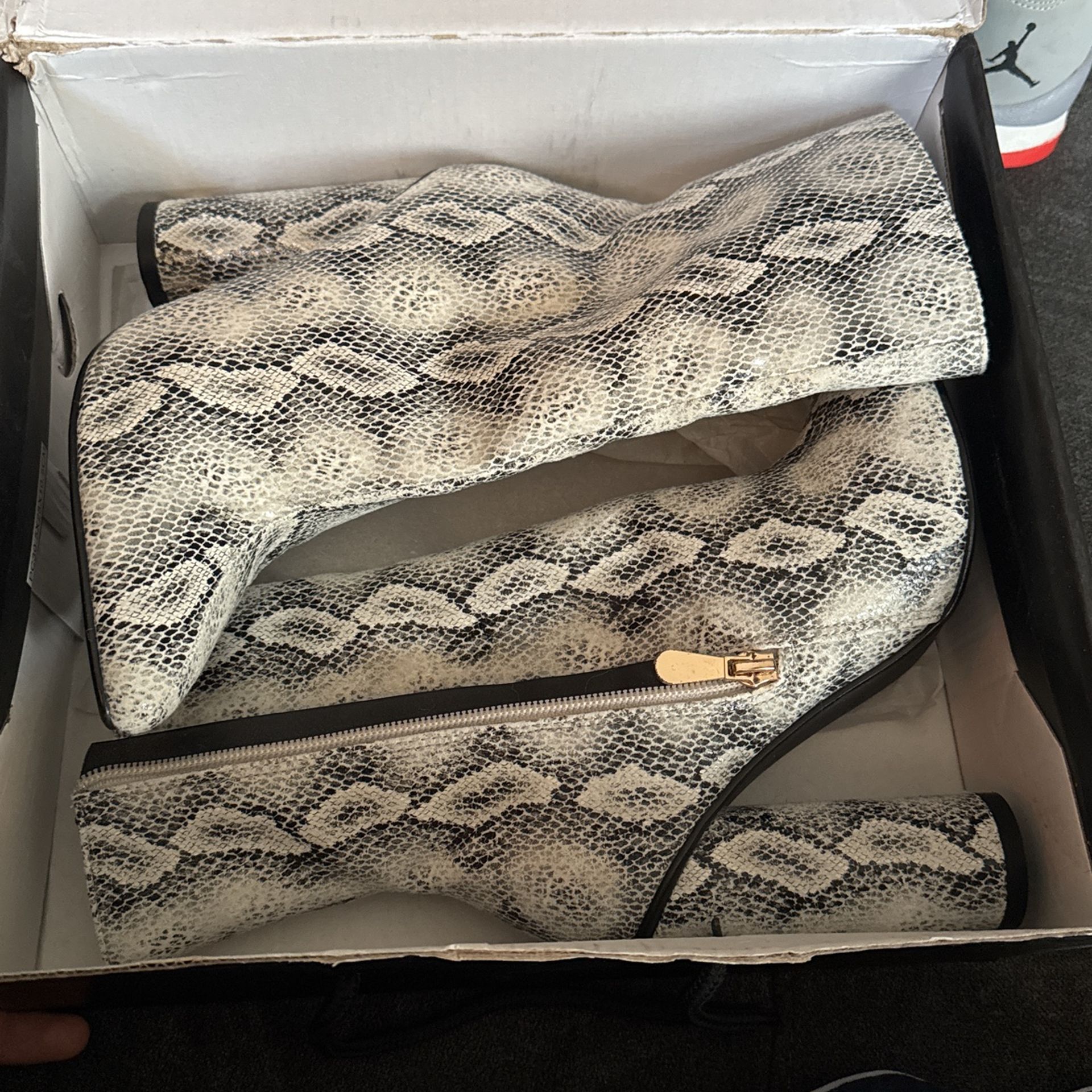 fashion nova snakeskin boots