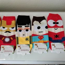 Superhero Socks Fits Big Kids Youth - Adults New
