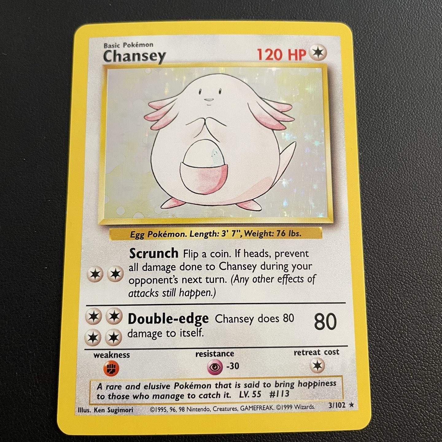 chansey holographic pokemon card Rare 1st edition priced at $400 down Prize card during your turn and your Bench isnt full Pokemon Cards Chansey Holographic for