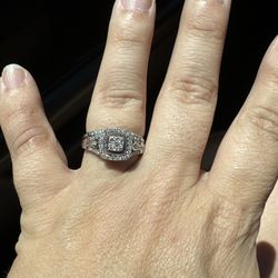 1/2 CT Diamond Bridal Set- Sterling Silver