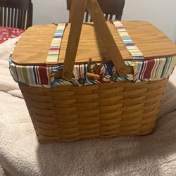 Longaberger Basket Limit Edition With Plates And Bowls