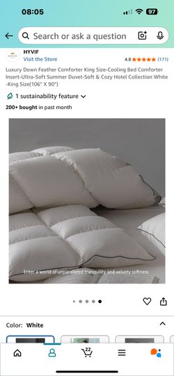 Luxury Down Feather Comforter King Size Bed Comforter Insert-Ultra-Soft Duvet Cozy Hotel Collection White -King Size(106" X 90”)