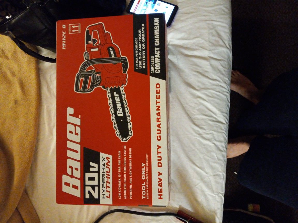 Brand New Unopened Bauer Chainsaw 20v Hypermax Lithium for Sale in
