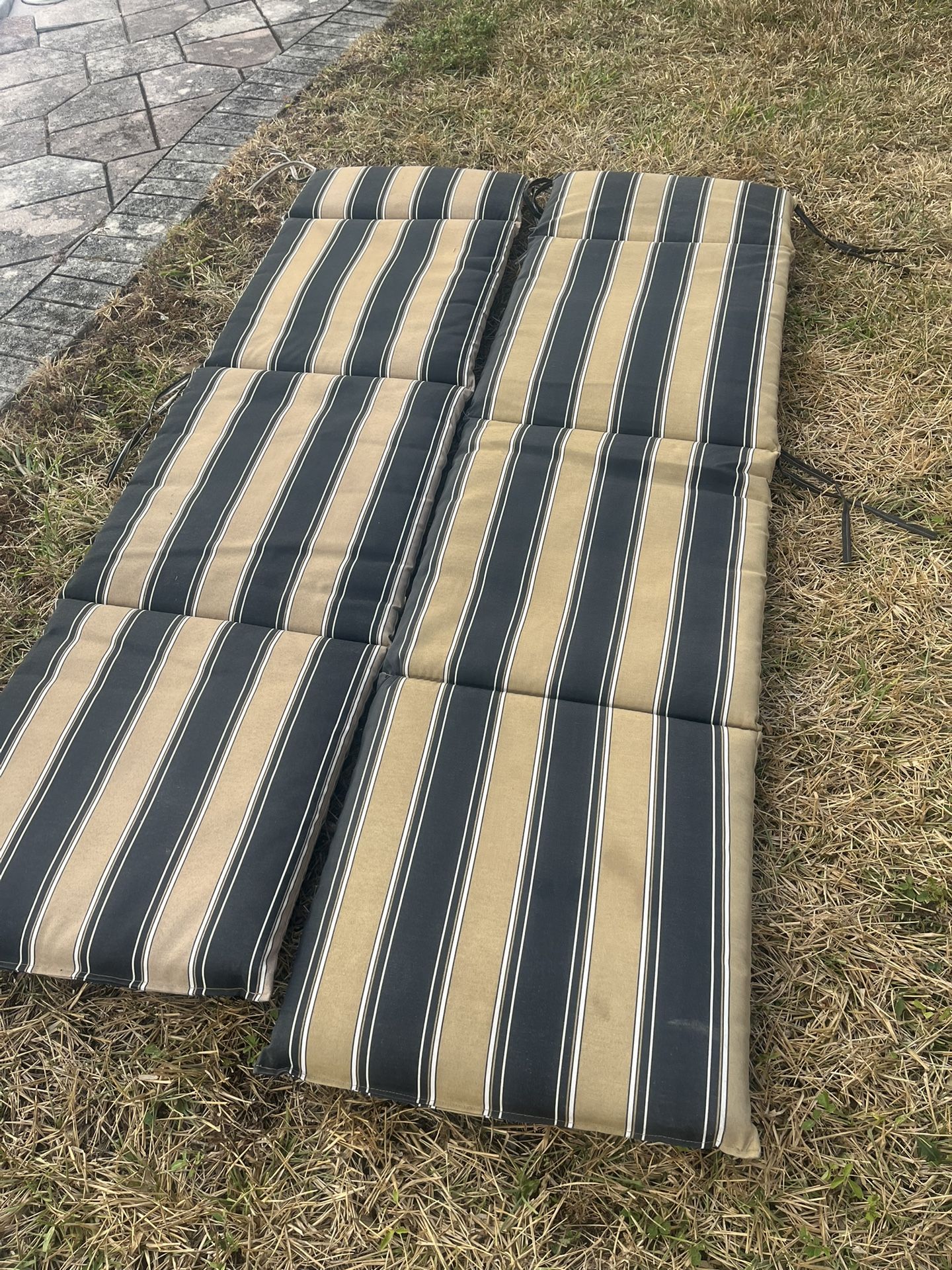  2 Hampton Bay Pool Lounge Chair Cushions 21x73